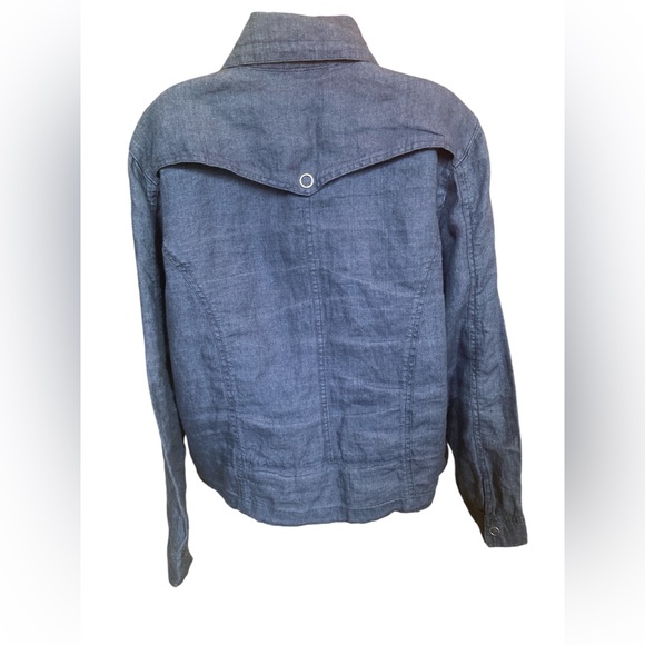 Chico’s 100% Linen blue Zip Up Jacket. Size Large. - Picture 2 of 12